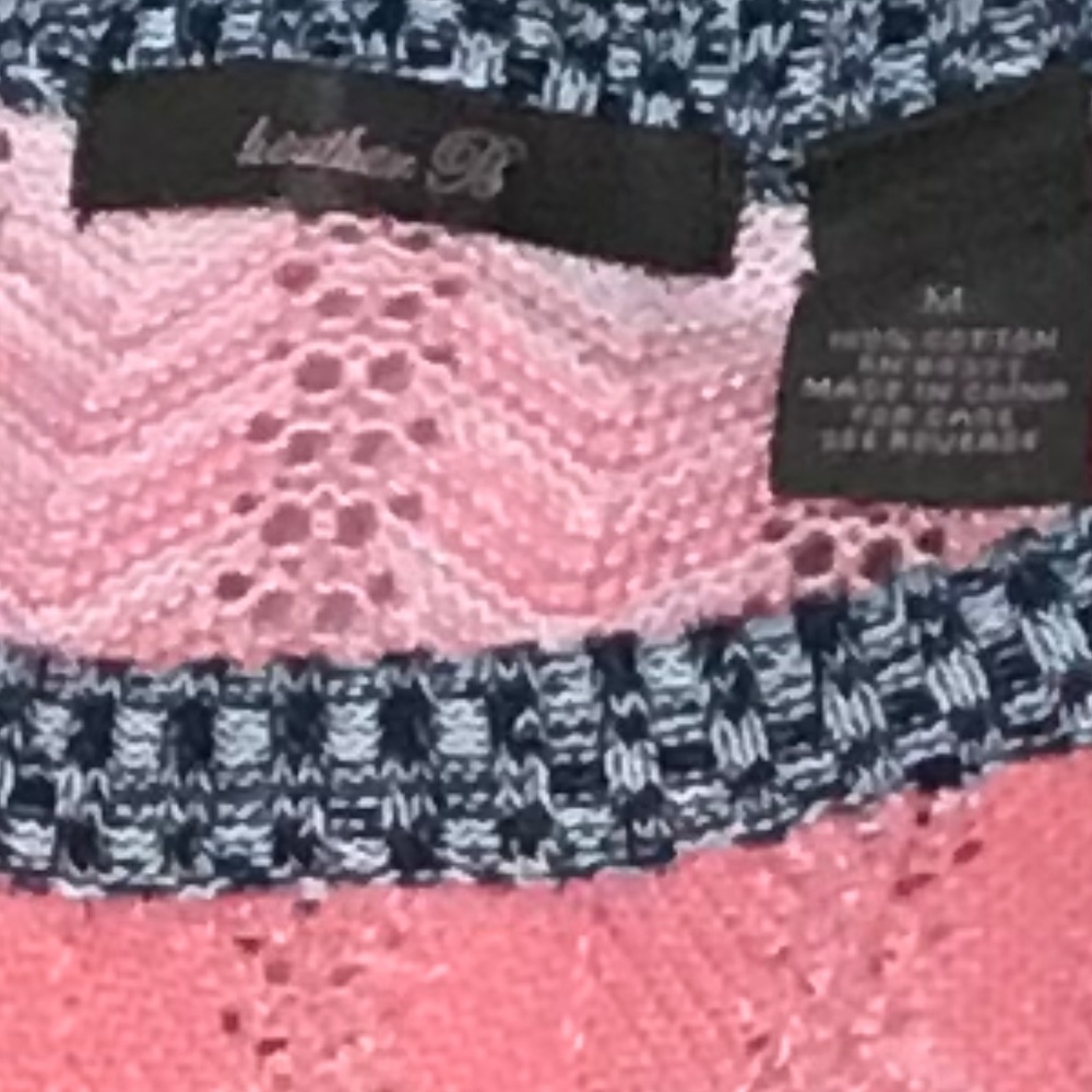 NWOT Heather B 100% cotton knit Chevron long sweater - Picture 10 of 11